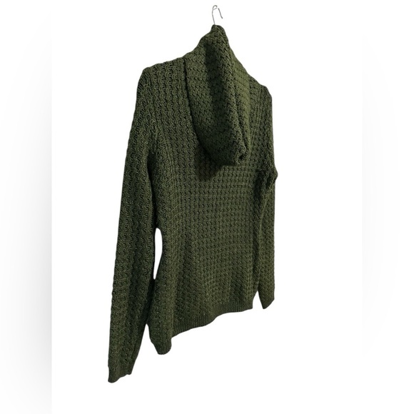 Banana Republic Cowl Turtleneck Knit Wool Alpaca Blend Olive Cargo Chunky Size M - Picture 3 of 7